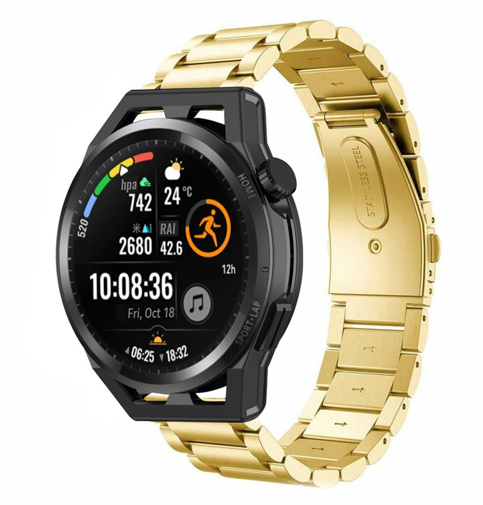 Strap-it® Strap-it Huawei Watch GT Gliederarmband (Gold)