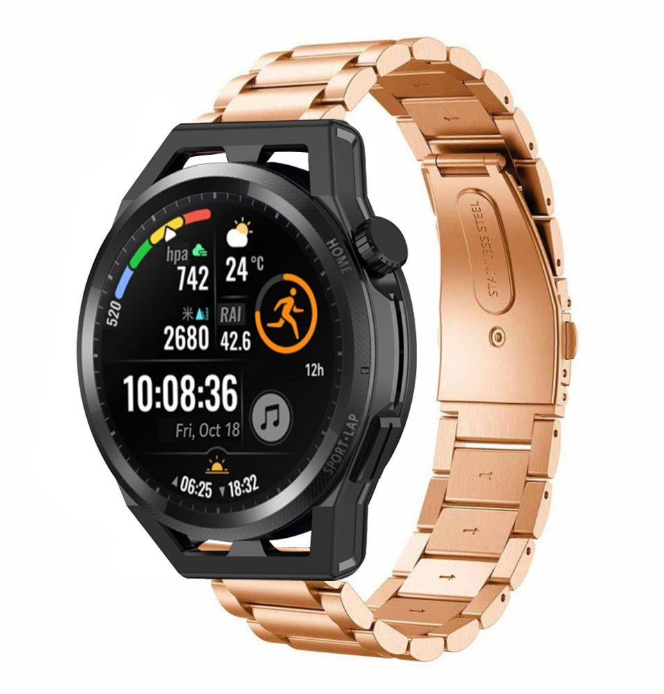 Strap-it® Strap-it Huawei Watch GT Gliederarmband (Roségold)