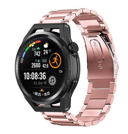 Strap-it® Strap-it Huawei Watch GT Gliederarmband (Rosa)