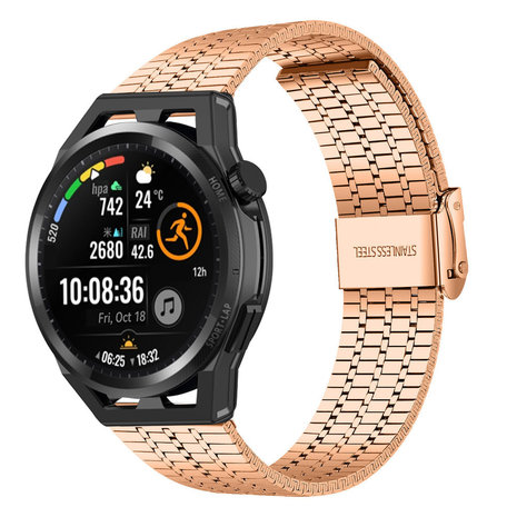 Strap-it® Strap-it Huawei Watch GT Edelstahlarmband (Roségold)