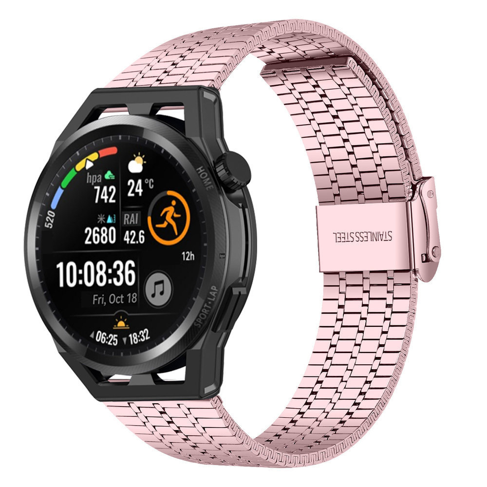 Strap-it® Strap-it Huawei Watch GT Edelstahlarmband (Rosa)