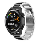 Strap-it® Strap-it Huawei Watch GT Gliederarmband (Silber/Schwarz)
