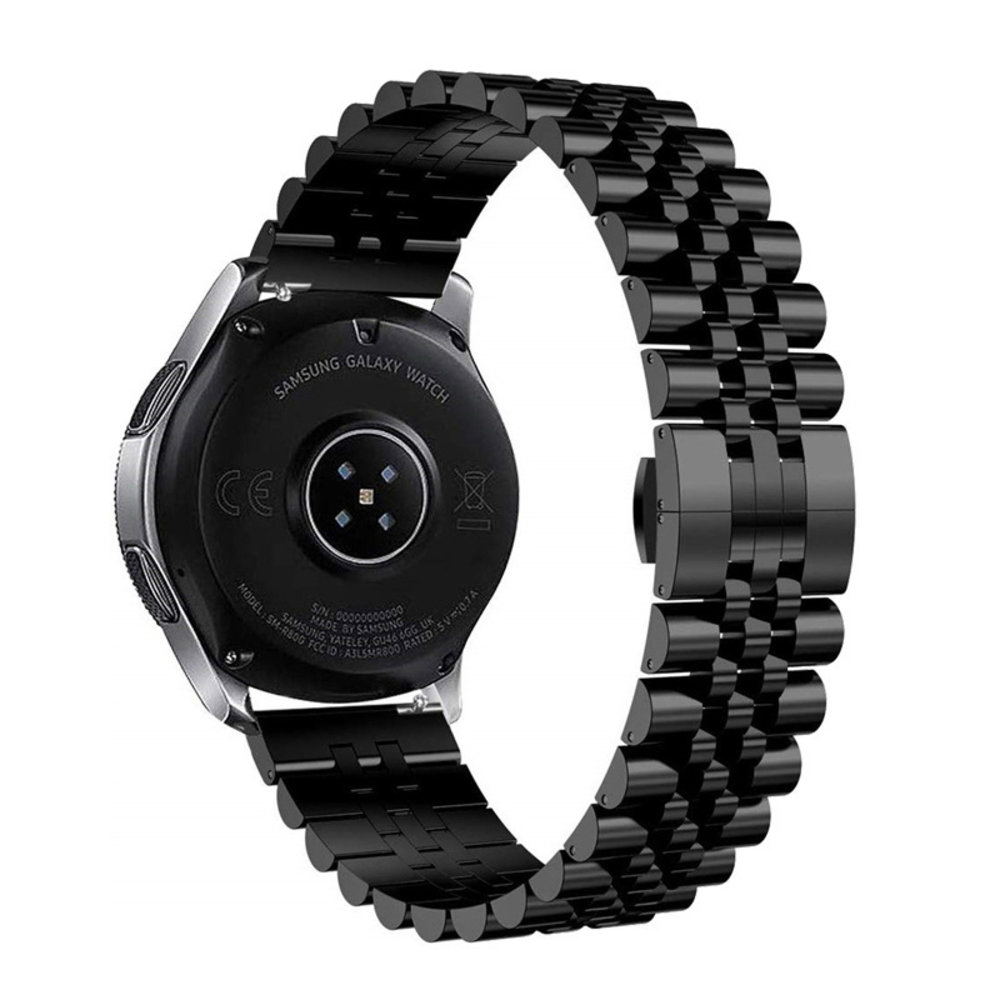 Strap-it® Strap-it Huawei Watch GT Jubilee Stahlarmband (Schwarz)