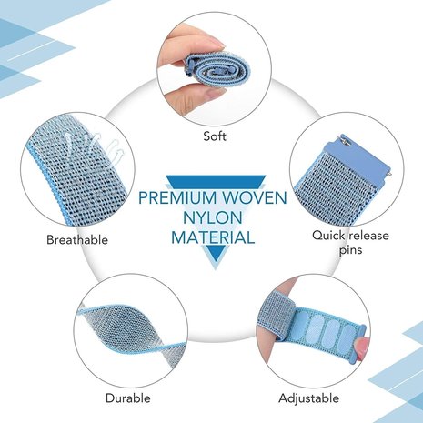 Strap-it® Strap-it Huawei Watch GT Nylonarmband (Blau) Strap-it® Strap-it Huawei Watch GT Nylonarmband (Blau)