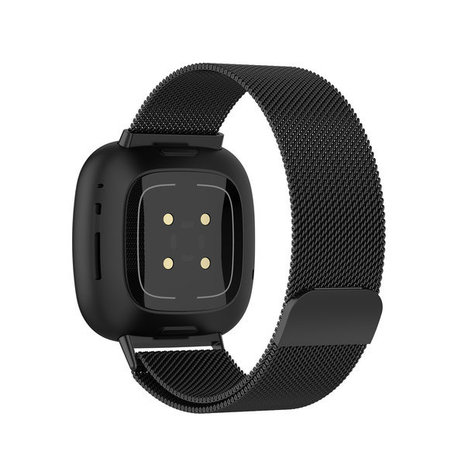 Strap-it® Strap-it Fitbit Versa 4 Milanese Armband (Schwarz) Strap-it® Strap-it Fitbit Versa 4 Milanese Armband (Schwarz)