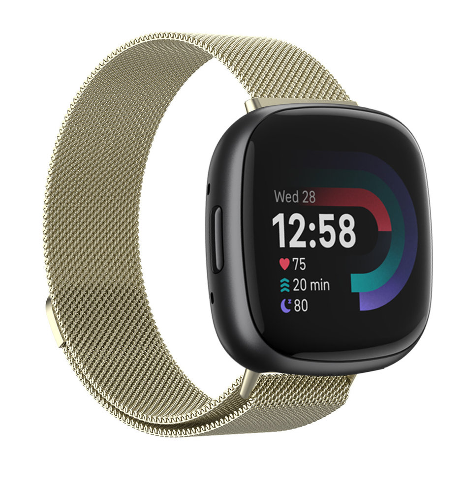 Strap-it® Strap-it Fitbit Versa 4 Milanese Armband (Champagner)