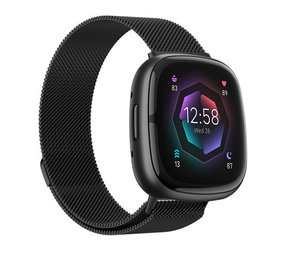 Strap-it® Fitbit Sense 2 Milanese Armband (Schwarz) Strap-it® Fitbit Sense 2 Milanese Armband (Schwarz)