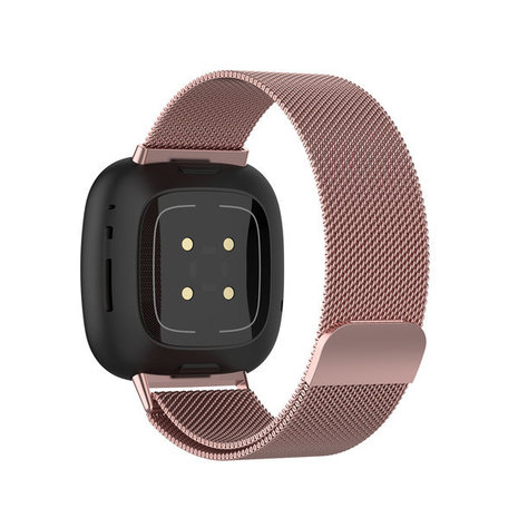 Strap-it® Strap-it Fitbit Sense 2 Milanese Armband (Rosa)