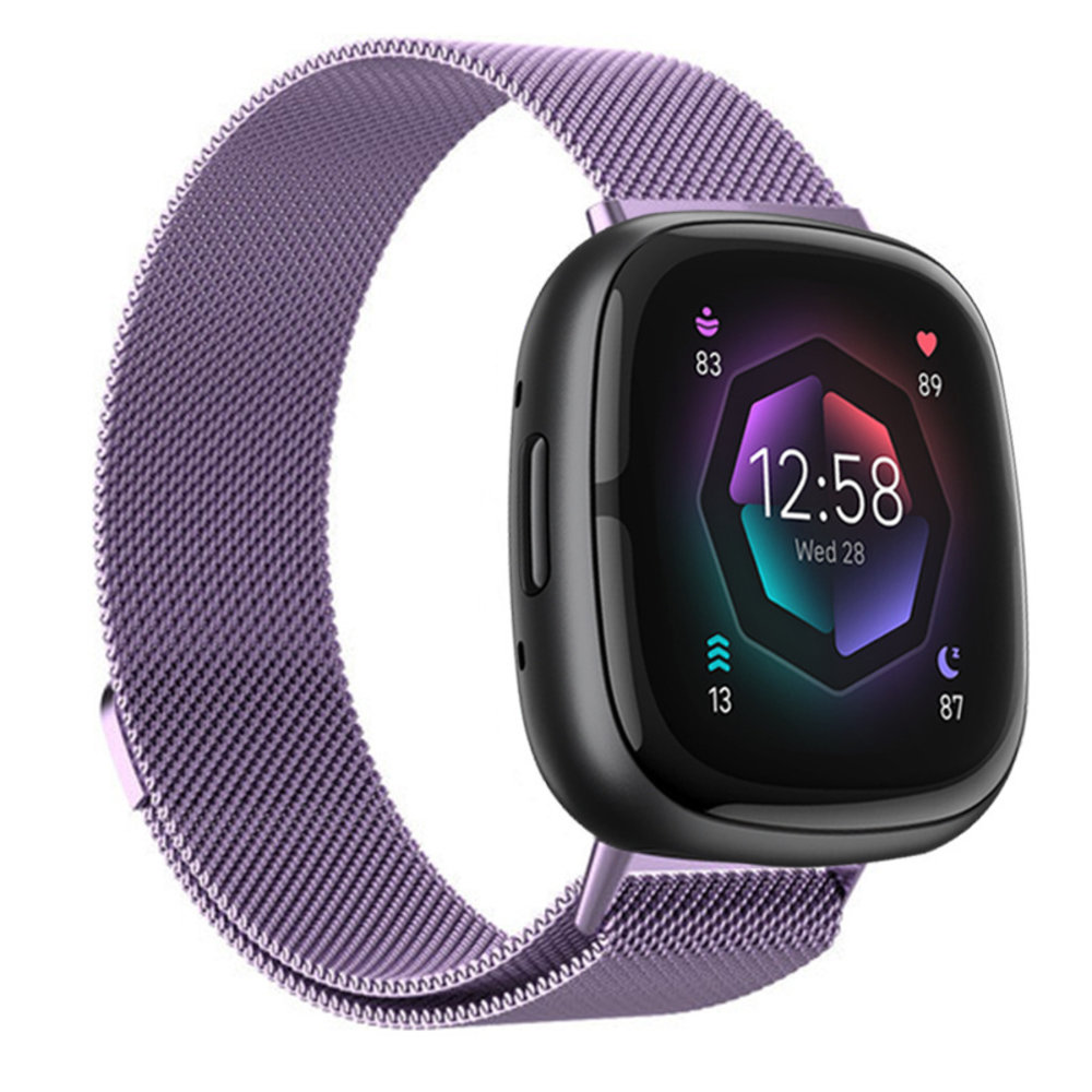 Strap-it® Strap-it Fitbit Sense 2 Milanese Armband (Lila)