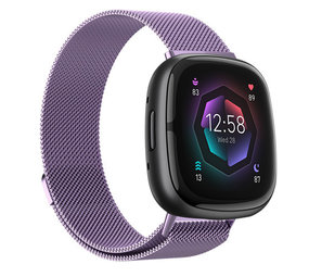 Strap-it® Fitbit Sense 2 Milanese Armband (Lila) Strap-it® Fitbit Sense 2 Milanese Armband (Lila)
