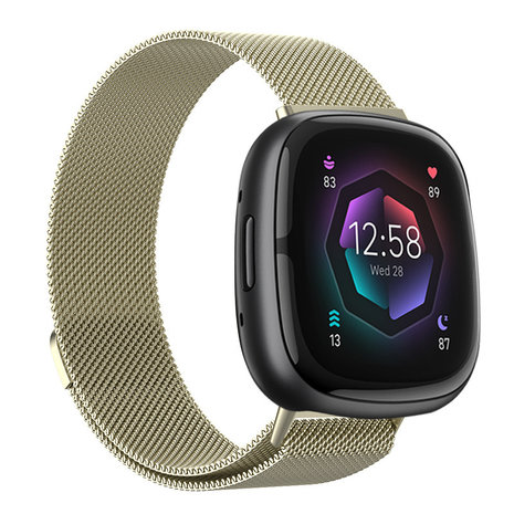 Strap-it® Strap-it Fitbit Sense 2 Milanese Armband (Champagner)
