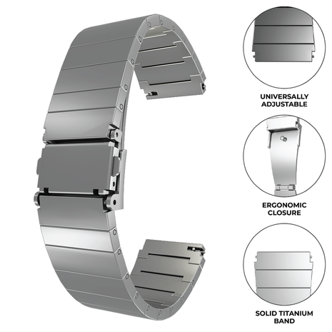 Strap-it® Strap-it Samsung Galaxy Watch 46mm Luxus-Titanarmband (Silber) Strap-it® Strap-it Samsung Galaxy Watch 46mm Luxus-Titanarmband (Silber)