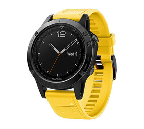 Strap-it® Garmin Fenix 5 (Plus) / 6 (Pro) Armband Silikon (Gelb) Strap-it® Garmin Fenix 5 (Plus) / 6 (Pro) Armband Silikon (Gelb)
