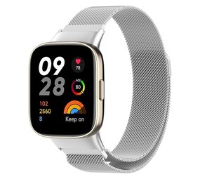 Strap-it® Redmi Watch 3 Milanaise Armband (Silber) Strap-it® Redmi Watch 3 Milanaise Armband (Silber)