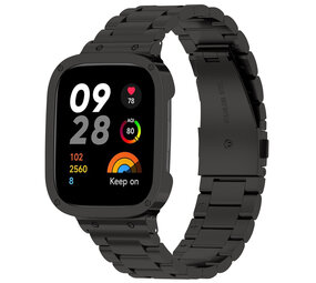 Strap-it® Redmi Watch 3 Stahlarmband (Schwarz) Strap-it® Redmi Watch 3 Stahlarmband (Schwarz)