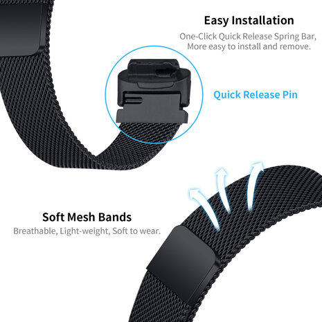 Strap-it® Strap-it Fitbit Inspire 3 Milanaise Armband (Schwarz) Strap-it® Strap-it Fitbit Inspire 3 Milanaise Armband (Schwarz)