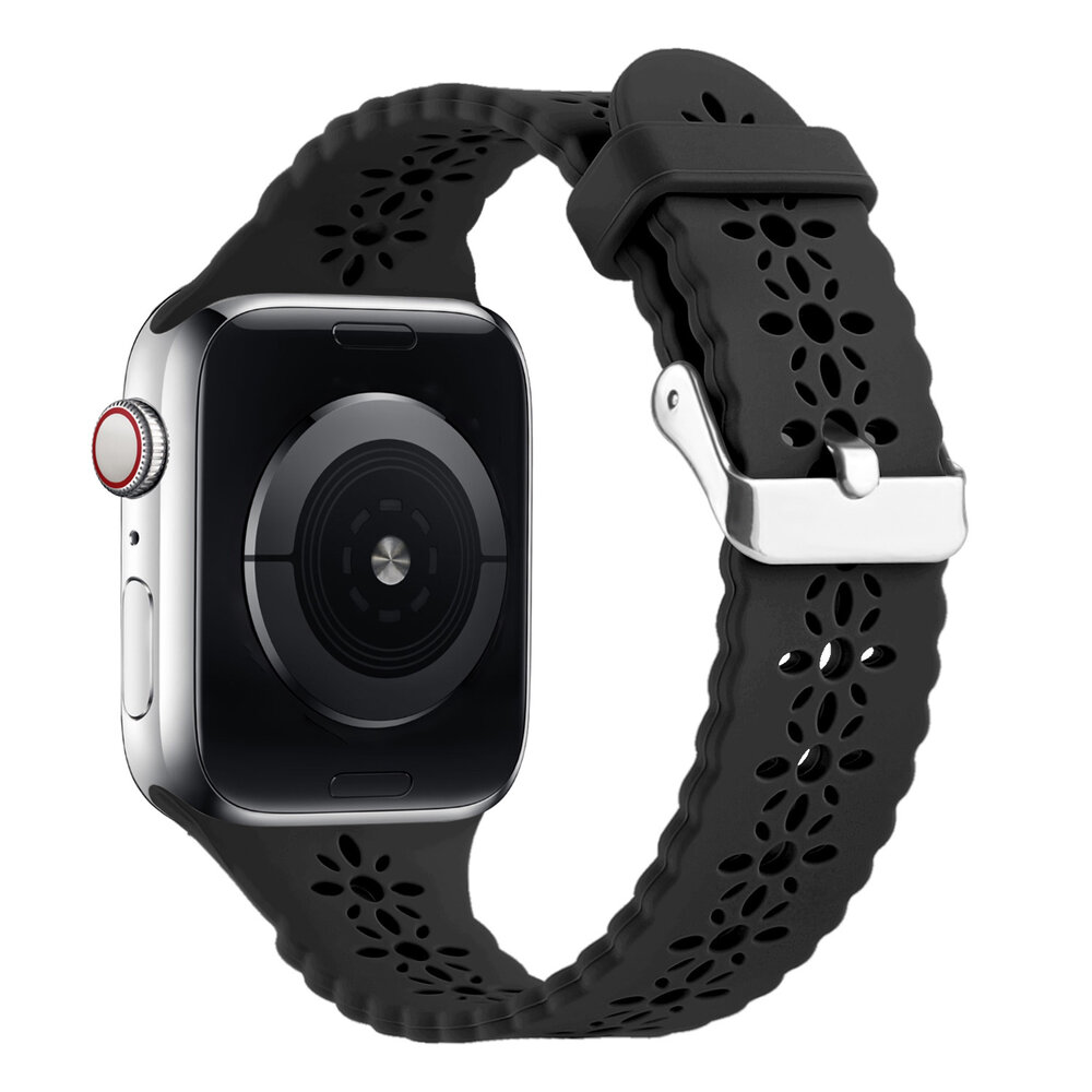 Strap-it® Strap-it Apple Watch Silikonarmband mit Muster (Schwarz)