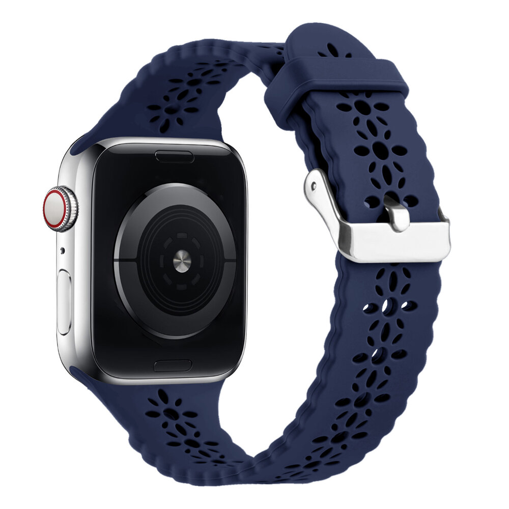 Strap-it® Strap-it Apple Watch Silikonarmband mit Muster (Dunkelblau)