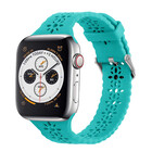 Strap-it® Strap-it Apple Watch Silikonarmband mit Muster (Türkis)