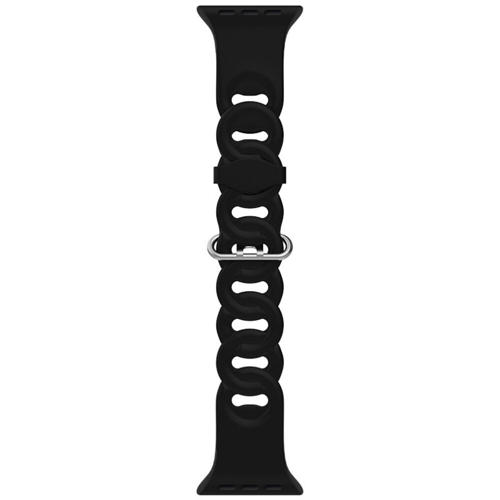 Strap-it® Strap-it Apple Watch Silikon Kettenarmband (Schwarz)