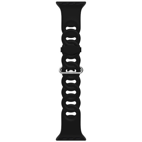 Strap-it® Strap-it Apple Watch Silikon Kettenarmband (Schwarz)