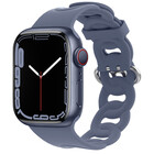 Strap-it® Strap-it Apple Watch Silikon Kettenarmband (Grau-Blau)