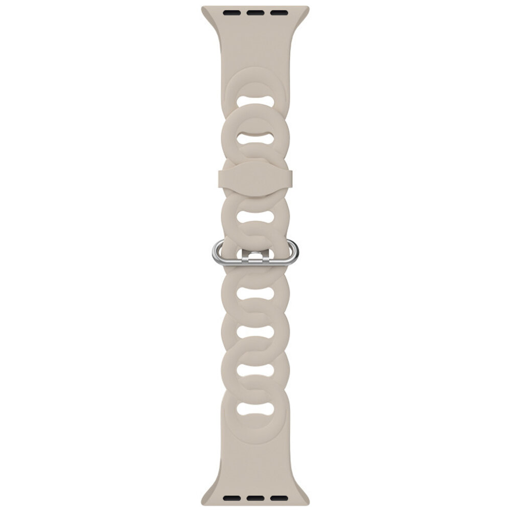 Strap-it® Strap-it Apple Watch Silikon Kettenarmband (Beige)