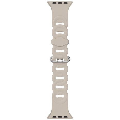 Strap-it® Strap-it Apple Watch Silikon Kettenarmband (Beige)