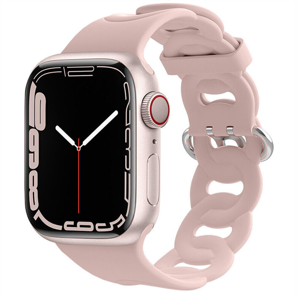 Strap-it® Strap-it Apple Watch Silikon Kettenarmband (Rosa) Strap-it® Strap-it Apple Watch Silikon Kettenarmband (Rosa)