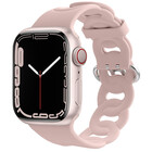 Strap-it® Strap-it Apple Watch Silikon Kettenarmband (Rosa)