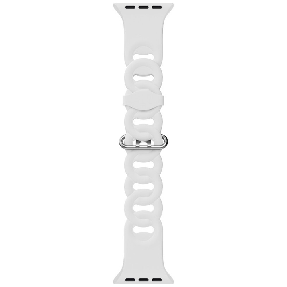 Strap-it® Strap-it Apple Watch Silikon Kettenarmband (Weiß)