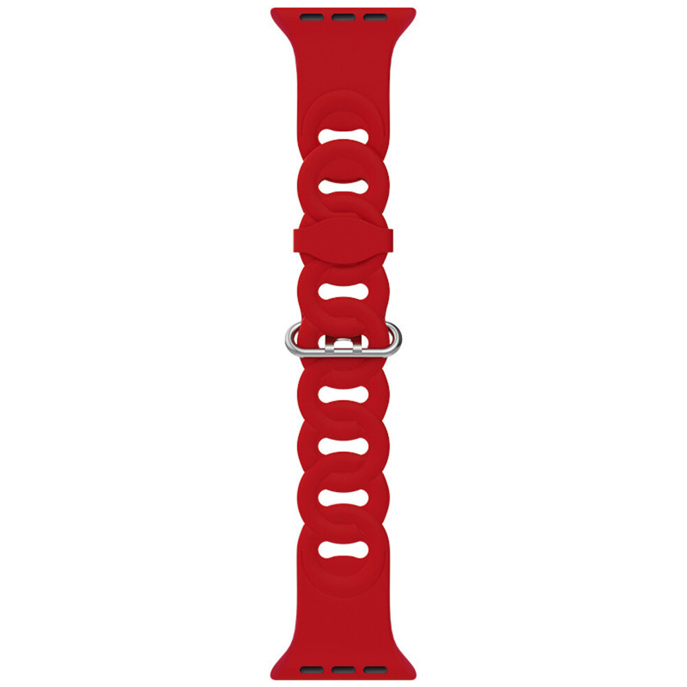 Strap-it® Strap-it Apple Watch Silikon Kettenarmband (Rot)