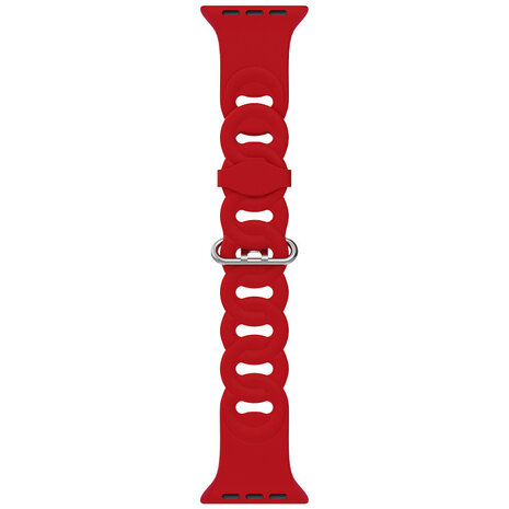 Strap-it® Strap-it Apple Watch Silikon Kettenarmband (Rot)