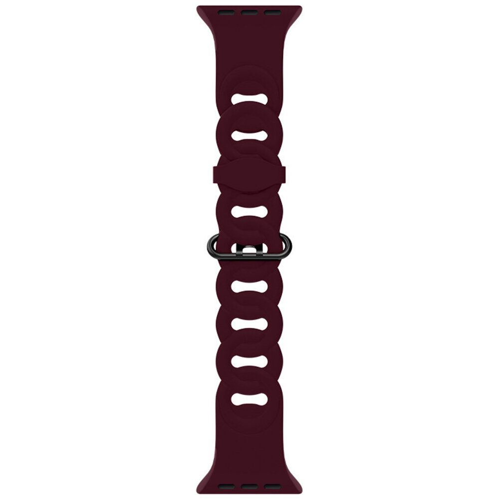 Strap-it® Strap-it Apple Watch Silikon Kettenarmband (Weinrot)