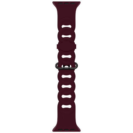 Strap-it® Strap-it Apple Watch Silikon Kettenarmband (Weinrot)