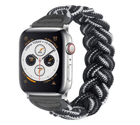 Strap-it® Apple Watch gedrehtes Nylonarmband (Schwarz/Weiß) Strap-it® Apple Watch gedrehtes Nylonarmband (Schwarz/Weiß)
