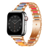 Strap-it® Apple Watch Stahl-Harzarmband (Roségold/Bunt) Strap-it® Apple Watch Stahl-Harzarmband (Roségold/Bunt)
