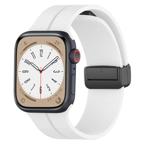 Strap-it® Strap-it Apple Watch magnetisch D-Buckle Armband (Weiß)