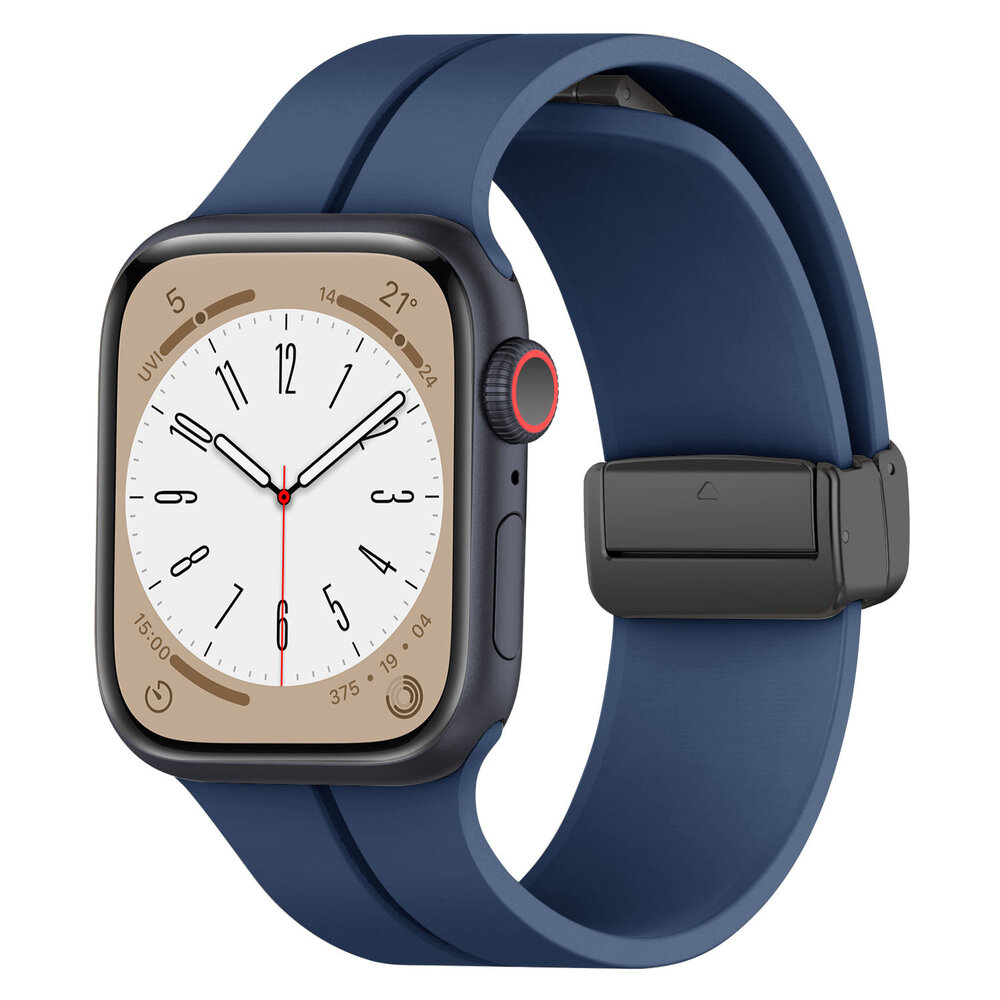 Strap-it® Strap-it Apple Watch magnetisch D-Buckle Armband (Dunkelblau)