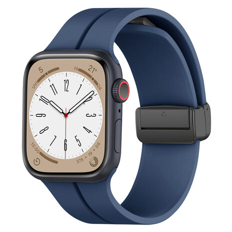 Strap-it® Strap-it Apple Watch magnetisch D-Buckle Armband (Dunkelblau)