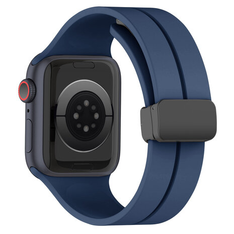 Strap-it® Strap-it Apple Watch magnetisch D-Buckle Armband (Dunkelblau)