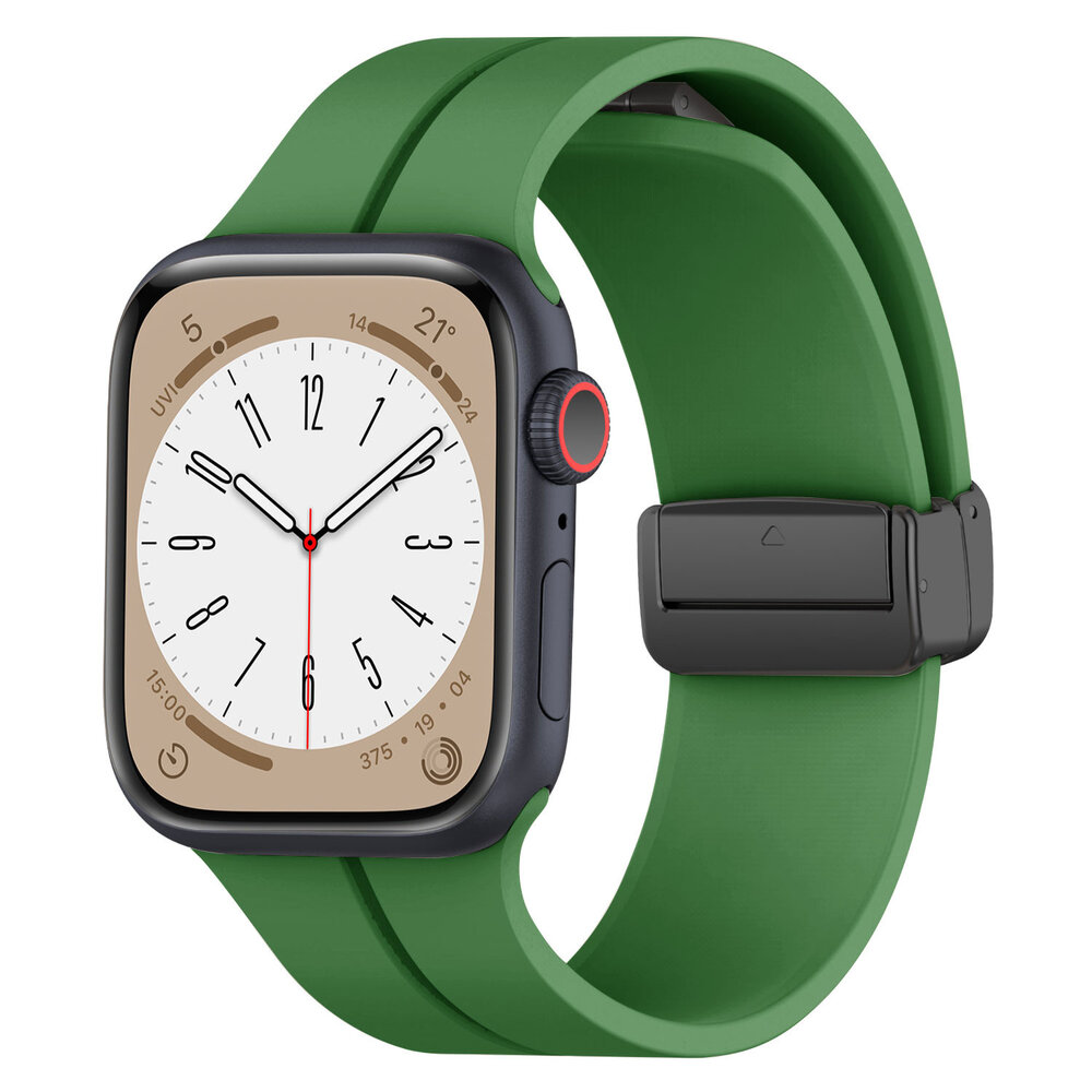 Strap-it® Strap-it Apple Watch magnetisch D-Buckle Armband (Armeegrün)