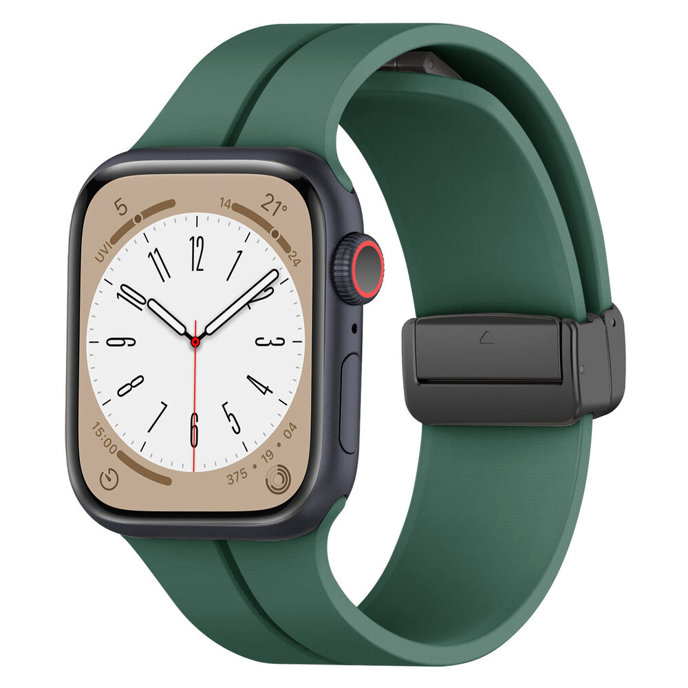 Strap-it® Strap-it Apple Watch magnetisch D-Buckle Armband (Kieferngrün)