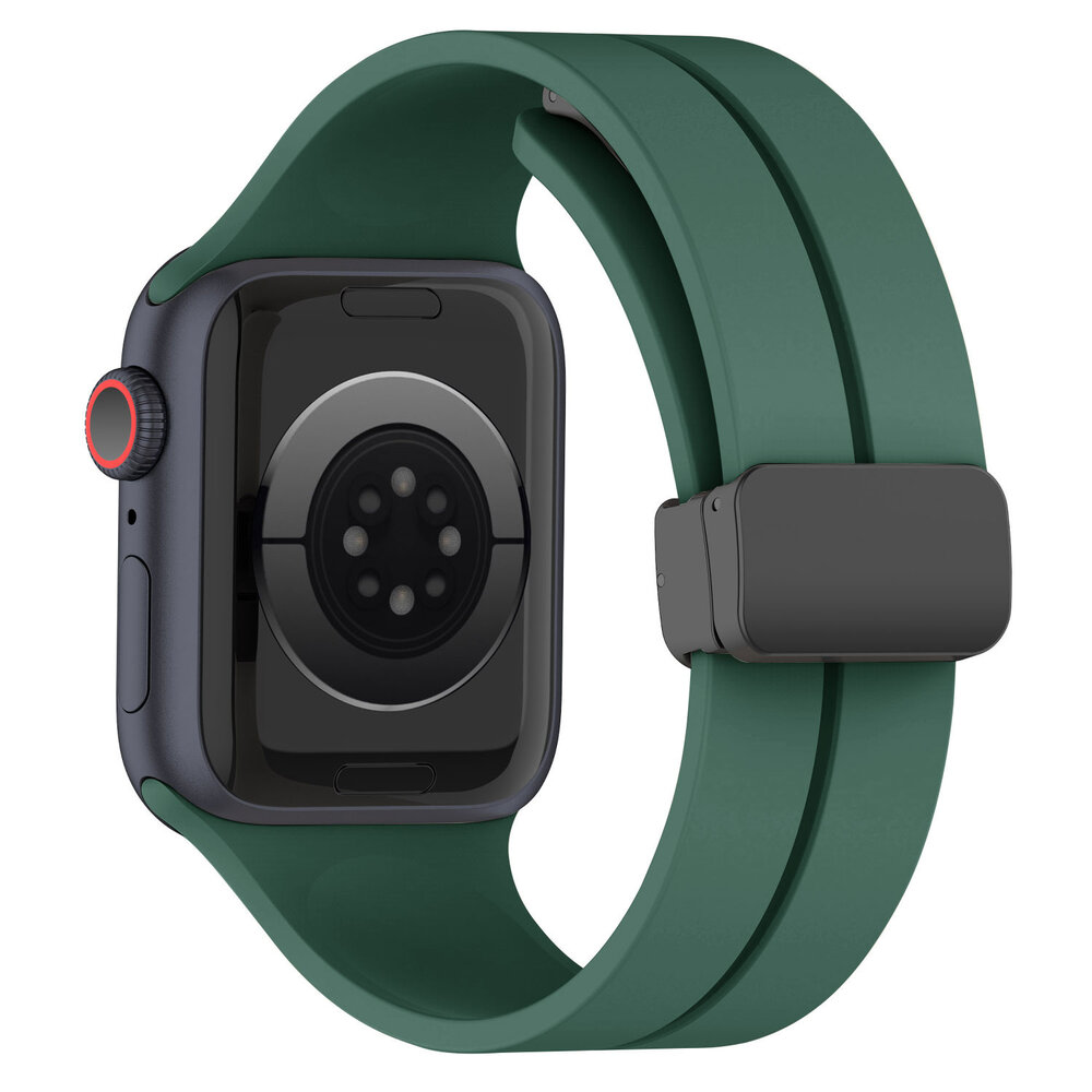 Strap-it® Strap-it Apple Watch magnetisch D-Buckle Armband (Kieferngrün)