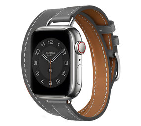 Strap-it® Apple Watch Double Tour Lederarmband (Grau) Strap-it® Apple Watch Double Tour Lederarmband (Grau)