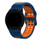 Strap-it® Strap-it Samsung Galaxy Watch 4 Classic 42mm Block Sport Armband (Blau/Orange)