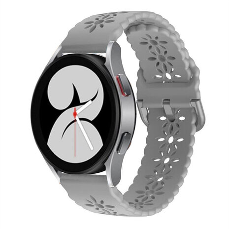 Strap-it® Strap-it Samsung Galaxy Watch 4 40mm Silikonarmband mit Muster (Grau)
