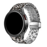 Strap-it® Samsung Galaxy Watch 4 40mm Transparent D-Buckle Armband Leopard