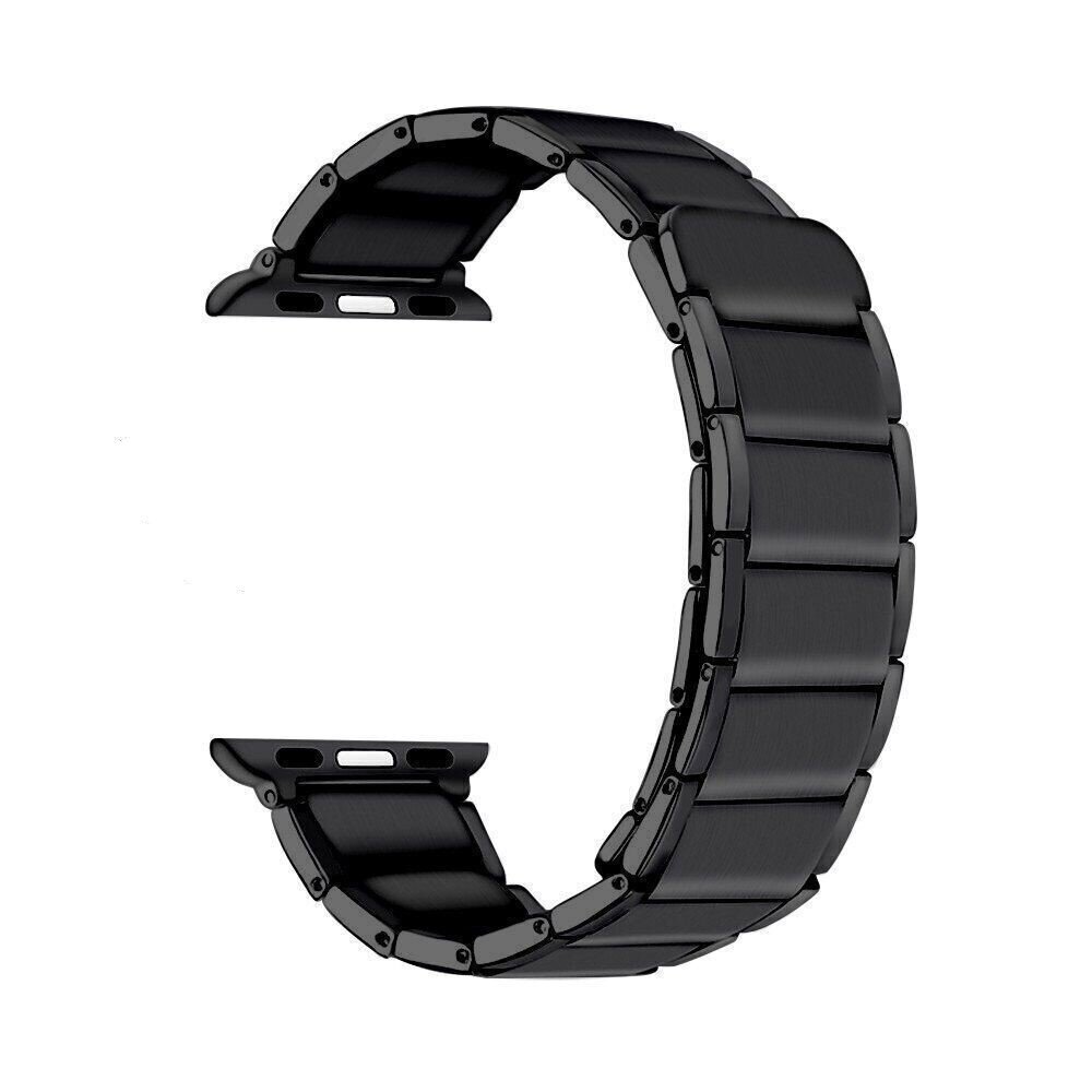 Strap-it® Strap-it Apple Watch Luxus Magnetisches Stahlarmband (Schwarz)