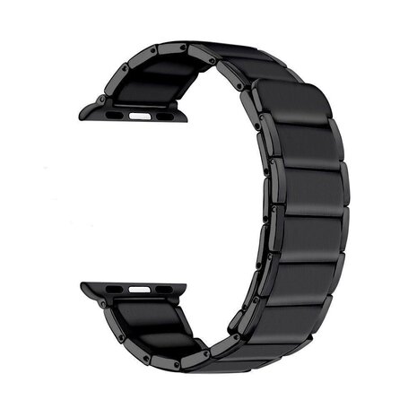 Strap-it® Strap-it Apple Watch Luxus Magnetisches Stahlarmband (Schwarz)